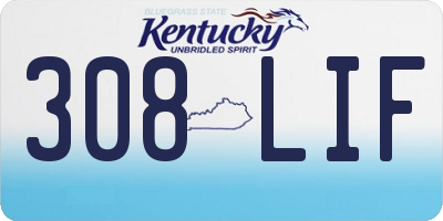 KY license plate 308LIF