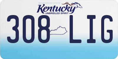 KY license plate 308LIG