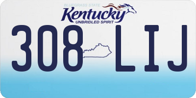 KY license plate 308LIJ