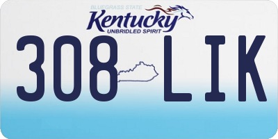 KY license plate 308LIK