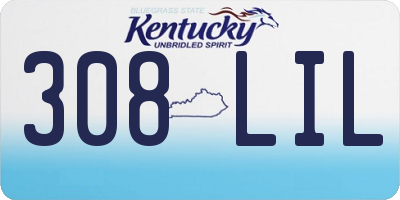 KY license plate 308LIL