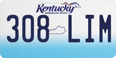 KY license plate 308LIM