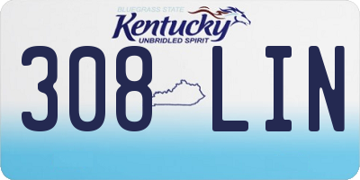 KY license plate 308LIN