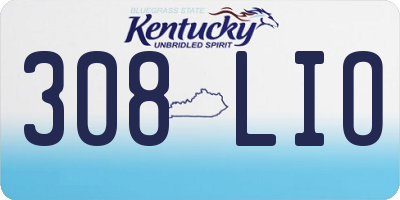 KY license plate 308LIO