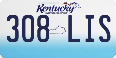 KY license plate 308LIS