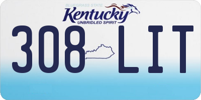 KY license plate 308LIT