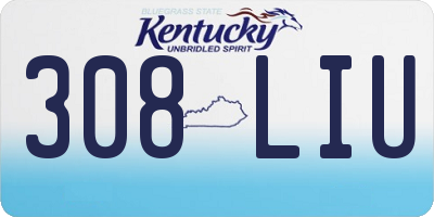 KY license plate 308LIU