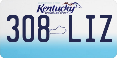 KY license plate 308LIZ