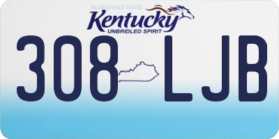 KY license plate 308LJB