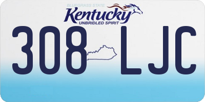 KY license plate 308LJC