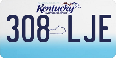 KY license plate 308LJE