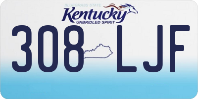KY license plate 308LJF