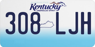 KY license plate 308LJH