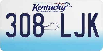 KY license plate 308LJK