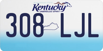 KY license plate 308LJL
