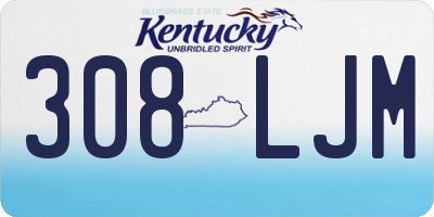 KY license plate 308LJM
