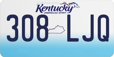 KY license plate 308LJQ