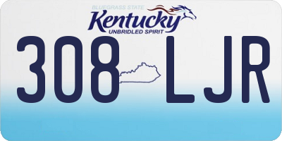 KY license plate 308LJR