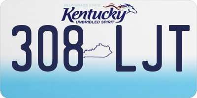 KY license plate 308LJT