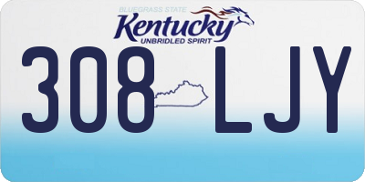 KY license plate 308LJY