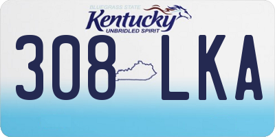 KY license plate 308LKA