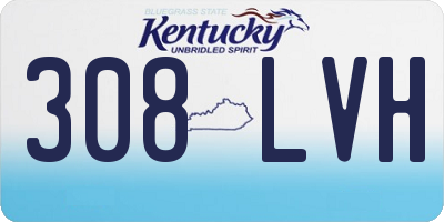 KY license plate 308LVH