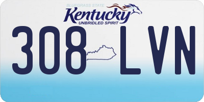 KY license plate 308LVN