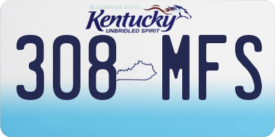 KY license plate 308MFS