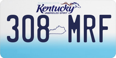 KY license plate 308MRF