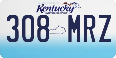 KY license plate 308MRZ