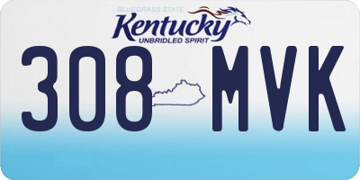 KY license plate 308MVK