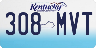 KY license plate 308MVT