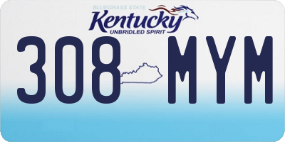 KY license plate 308MYM