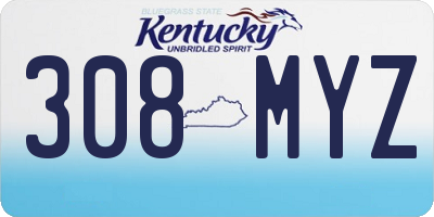 KY license plate 308MYZ