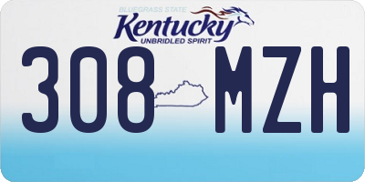KY license plate 308MZH