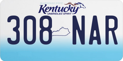 KY license plate 308NAR