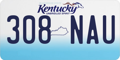 KY license plate 308NAU