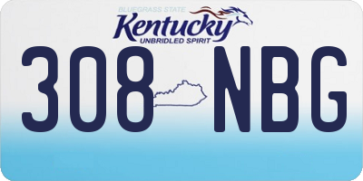 KY license plate 308NBG