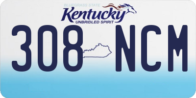 KY license plate 308NCM