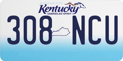 KY license plate 308NCU