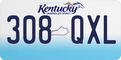 KY license plate 308QXL