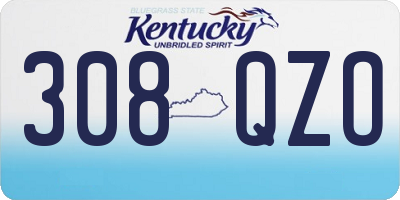 KY license plate 308QZO