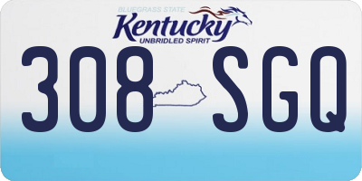 KY license plate 308SGQ
