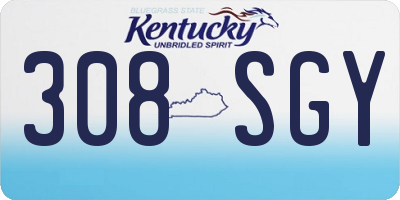 KY license plate 308SGY