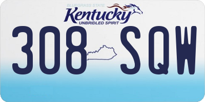KY license plate 308SQW