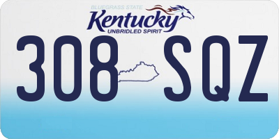 KY license plate 308SQZ