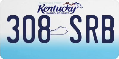 KY license plate 308SRB