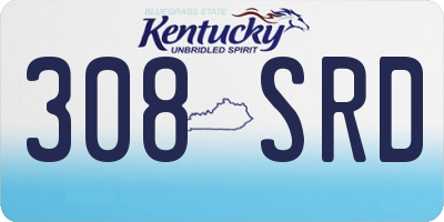 KY license plate 308SRD