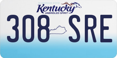 KY license plate 308SRE