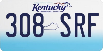 KY license plate 308SRF